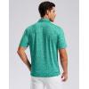 imageMens Golf Shirt Short Sleeve Dry Fit Polo Moisture Wicking Print Collared Golf Shirts for Men Casual LightweightGreen Floral