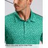 imageMens Golf Shirt Short Sleeve Dry Fit Polo Moisture Wicking Print Collared Golf Shirts for Men Casual LightweightGreen Floral