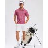 imageMens Golf Shirt Short Sleeve Dry Fit Polo Moisture Wicking Print Collared Golf Shirts for Men Casual LightweightPink Flowers
