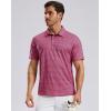 imageMens Golf Shirt Short Sleeve Dry Fit Polo Moisture Wicking Print Collared Golf Shirts for Men Casual LightweightPink Flowers