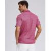 imageMens Golf Shirt Short Sleeve Dry Fit Polo Moisture Wicking Print Collared Golf Shirts for Men Casual LightweightPink Flowers