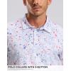 imageMens Golf Shirt Short Sleeve Dry Fit Polo Moisture Wicking Print Collared Golf Shirts for Men Casual LightweightWhite Colored Dots