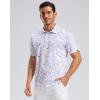 imageMens Golf Shirt Short Sleeve Dry Fit Polo Moisture Wicking Print Collared Golf Shirts for Men Casual LightweightWhite Colored Dots