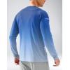 imageMens Sun Protection Long Sleeve Shirts UPF 50 Rash Guard for Men SPF UV Fishing Hiking Running Workout Athletic ShirtGradient Blue White