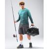 imageMens Sun Protection Long Sleeve Shirts UPF 50 Rash Guard for Men SPF UV Fishing Hiking Running Workout Athletic ShirtGradient Green Grey