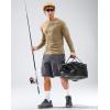 imageMens Sun Protection Long Sleeve Shirts UPF 50 Rash Guard for Men SPF UV Fishing Hiking Running Workout Athletic ShirtKhaki