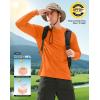 imageMens Sun Protection Long Sleeve Shirts UPF 50 Rash Guard for Men SPF UV Fishing Hiking Running Workout Athletic ShirtOrange