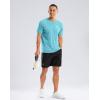 imageMens UPF 50 Sun Protection Dry Fit Workout TShirts Rash Guard Swim Shirts Moisture Wicking Tee for Athletic Beach HikingBlue