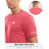 imageMens UPF 50 Sun Protection Dry Fit Workout TShirts Rash Guard Swim Shirts Moisture Wicking Tee for Athletic Beach HikingCoral