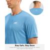 imageMens UPF 50 Sun Protection Dry Fit Workout TShirts Rash Guard Swim Shirts Moisture Wicking Tee for Athletic Beach HikingHeather Blue