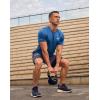 imageMens UPF 50 Sun Protection Dry Fit Workout TShirts Rash Guard Swim Shirts Moisture Wicking Tee for Athletic Beach HikingHeather Deep Blue