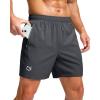 imageG Gradual Mens Athletic Running Shorts with Zipper Pockets Quick Dry 7quot 5quot 9quot Workout Gym Shorts for Basketball HikingDark Grey