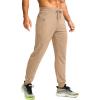 imageG Gradual Mens Joggers with Zipper Pockets Stretch Tapered Sweatpants Athletic Pants for Men Workout Running GymLight Khaki