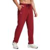 imageG Gradual Mens Lightweight Pants with 3 Zipper Pockets Athletic Workout Sweatpants Quick Dry Running Hiking Pants for MenRed