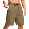imageG Gradual Mens Swim Trunks 9quot Quick Dry Swimming Board Shorts with Zipper Pockets Swimwear Bathing Suit for Men No LinerDark Khaki