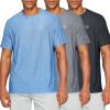 imageG Gradual Mens Workout Quick Dry TShirts Short Sleeve Lightweight Cooling Gym Shirts Tee for Running Beach Hiking3 Pack Heather CarbonBlueGrey