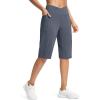 imageG Gradual Womens 14quot Bermuda Long Shorts Knee Length High Waisted Athletic Shorts with Pockets Stretch Casual Summer WalkingDusty Blue