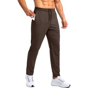 imageG Gradual 30quot32quot34quot Inseam Tall Mens Sweatpants with Zipper Pockets Stretch Golf Workout Pants for Men Casual AthleticBrown