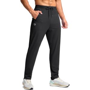 imageG Gradual Mens 30quot32quot34quot36quot Inseam Tall Sweatpants with Zipper Pockets Stretch Long Joggers Athletic Workout Pants MenBlack