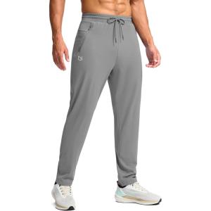 imageG Gradual Mens 30quot32quot34quot36quot Inseam Tall Sweatpants with Zipper Pockets Stretch Long Joggers Athletic Workout Pants MenLight Grey