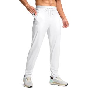 imageG Gradual Mens 30quot32quot34quot36quot Inseam Tall Sweatpants with Zipper Pockets Stretch Long Joggers Athletic Workout Pants MenWhite