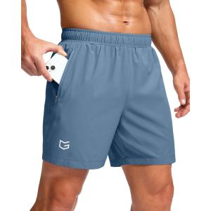 imageG Gradual Mens Athletic Running Shorts with Zipper Pockets Quick Dry 7quot 5quot 9quot Workout Gym Shorts for Basketball HikingFederalblue