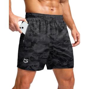 imageG Gradual Mens Athletic Running Shorts with Zipper Pockets Quick Dry 7quot 5quot 9quot Workout Gym Shorts for Basketball HikingGrey Camo