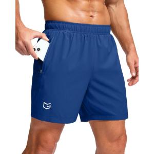 imageG Gradual Mens Athletic Running Shorts with Zipper Pockets Quick Dry 7quot 5quot 9quot Workout Gym Shorts for Basketball HikingRoyal Blue