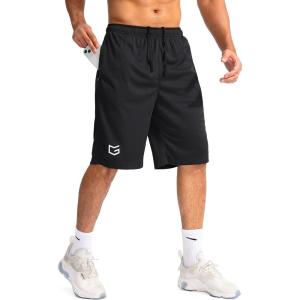 imageG Gradual Mens Basketball Shorts with Zipper Pockets Lightweight Quick Dry 11quot Long Shorts for Men Athletic GymBlack