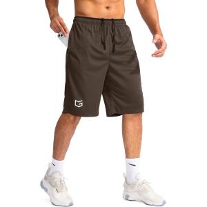 imageG Gradual Mens Basketball Shorts with Zipper Pockets Lightweight Quick Dry 11quot Long Shorts for Men Athletic GymBrown