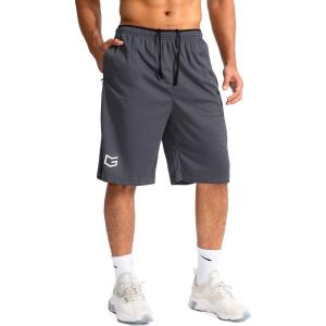 imageG Gradual Mens Basketball Shorts with Zipper Pockets Lightweight Quick Dry 11quot Long Shorts for Men Athletic GymDark Gray