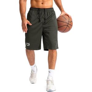 imageG Gradual Mens Basketball Shorts with Zipper Pockets Lightweight Quick Dry 11quot Long Shorts for Men Athletic GymDark Olive