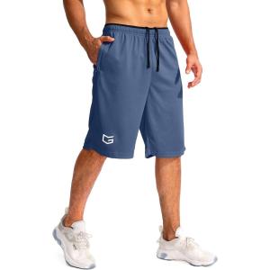 imageG Gradual Mens Basketball Shorts with Zipper Pockets Lightweight Quick Dry 11quot Long Shorts for Men Athletic GymDusty Blue