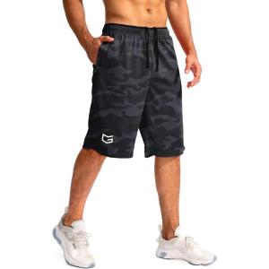 imageG Gradual Mens Basketball Shorts with Zipper Pockets Lightweight Quick Dry 11quot Long Shorts for Men Athletic GymGray Camo