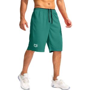 imageG Gradual Mens Basketball Shorts with Zipper Pockets Lightweight Quick Dry 11quot Long Shorts for Men Athletic GymGreen