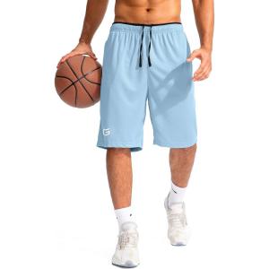 imageG Gradual Mens Basketball Shorts with Zipper Pockets Lightweight Quick Dry 11quot Long Shorts for Men Athletic GymLight Blue