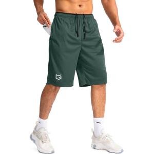 imageG Gradual Mens Basketball Shorts with Zipper Pockets Lightweight Quick Dry 11quot Long Shorts for Men Athletic GymOlive