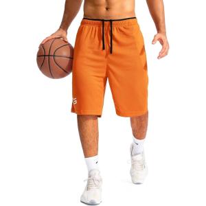 imageG Gradual Mens Basketball Shorts with Zipper Pockets Lightweight Quick Dry 11quot Long Shorts for Men Athletic GymOrange