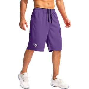 imageG Gradual Mens Basketball Shorts with Zipper Pockets Lightweight Quick Dry 11quot Long Shorts for Men Athletic GymPurple