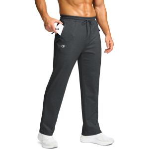 imageG Gradual Mens Fleece Lined Pants with 3 Zipper Pockets Water Resistant Winter Warm Hiking Pants Athletic Sweatpants for MenCharcoal