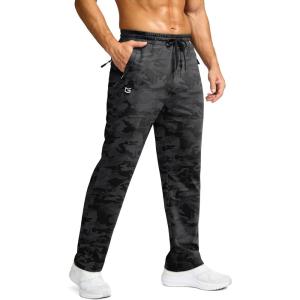imageG Gradual Mens Fleece Lined Pants with 3 Zipper Pockets Water Resistant Winter Warm Hiking Pants Athletic Sweatpants for MenGrey Camo