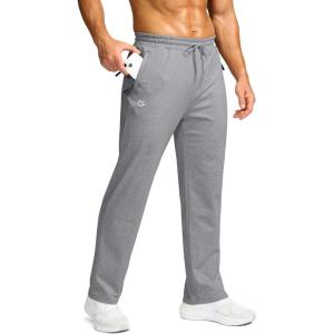 imageG Gradual Mens Fleece Lined Pants with 3 Zipper Pockets Water Resistant Winter Warm Hiking Pants Athletic Sweatpants for MenGrey Heather