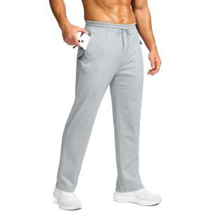 imageG Gradual Mens Fleece Lined Pants with 3 Zipper Pockets Water Resistant Winter Warm Hiking Pants Athletic Sweatpants for MenMedium Grey Heather