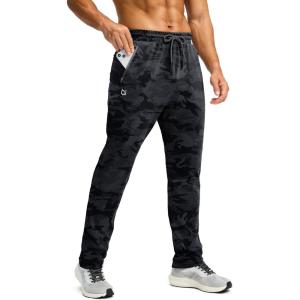 imageG Gradual Mens Fleece Lined Winter Pants with 3 Zipper Pockets Warm Athletic Joggers Workout Running Sweatpants for MenGrey Camo