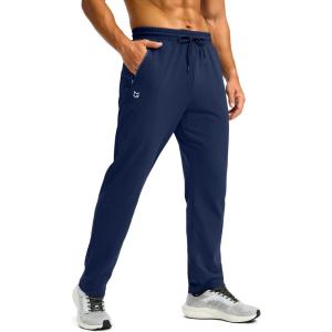 imageG Gradual Mens Fleece Lined Winter Pants with 3 Zipper Pockets Warm Athletic Joggers Workout Running Sweatpants for MenNavy