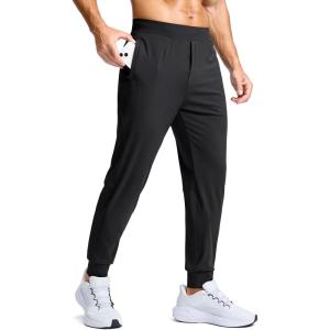 imageG Gradual Mens Golf Joggers Pants with Zipper Pockets Stretch Sweatpants Slim Fit Track Pants Joggers for Men Work RunningBlack