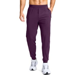 imageG Gradual Mens Golf Joggers Pants with Zipper Pockets Stretch Sweatpants Slim Fit Track Pants Joggers for Men Work RunningWine
