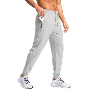 imageG Gradual Mens Joggers with Zipper Pockets Lightweight Athletic Workout Pants Quick Dry Sweatpants for Men Running HikingBright Grey