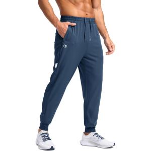 imageG Gradual Mens Joggers with Zipper Pockets Lightweight Athletic Workout Pants Quick Dry Sweatpants for Men Running HikingDark Blue