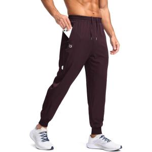 imageG Gradual Mens Joggers with Zipper Pockets Lightweight Athletic Workout Pants Quick Dry Sweatpants for Men Running HikingWine